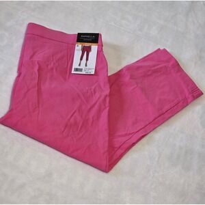 Rafaella womens size 12 NWT $59 hot neon 90s pink pull on stretch capri pant